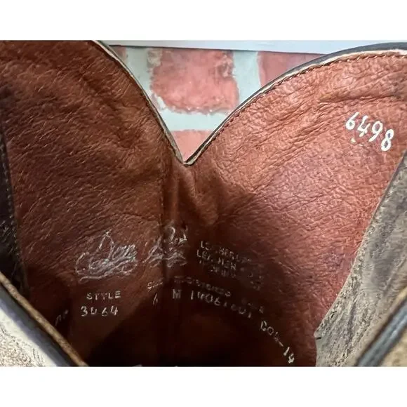 Dan Post Brown Leather Cowboy Boots Size 6 Womens Western - Picture 11 of 12